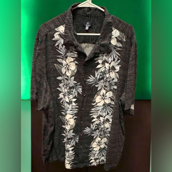 George Other - George Black and Gray Patterned Shirt 3XL